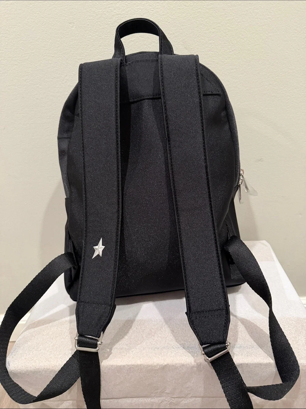 MUGLER Logo women Backpack in Black and silver zipper